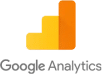 The Google Analytics logo features a stylized bar chart icon in shades of yellow and orange, with the text "Google Analytics" below it, embodying an omni sense of insight.