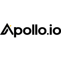 Logo of Apollo.io in black text with a stylized "A" featuring a small yellow triangle.