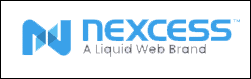 Nexcess logo with the tagline "A Liquid Web Brand" in blue text on a white background.