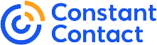 A blue and orange circular logo next to the text "Constant Contact" in blue font.