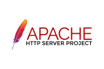 Logo of Apache Software Foundation with a stylized feather on the left and the word "APACHE" in red text.