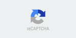 ReCAPTCHA logo featuring two circular arrows, one blue and one gray, with the text "reCAPTCHA" below.