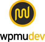 Logo of WPMU DEV, featuring stylized yellow letters "WPMU" on a black circle, above the text "wpmudev" in black and yellow.